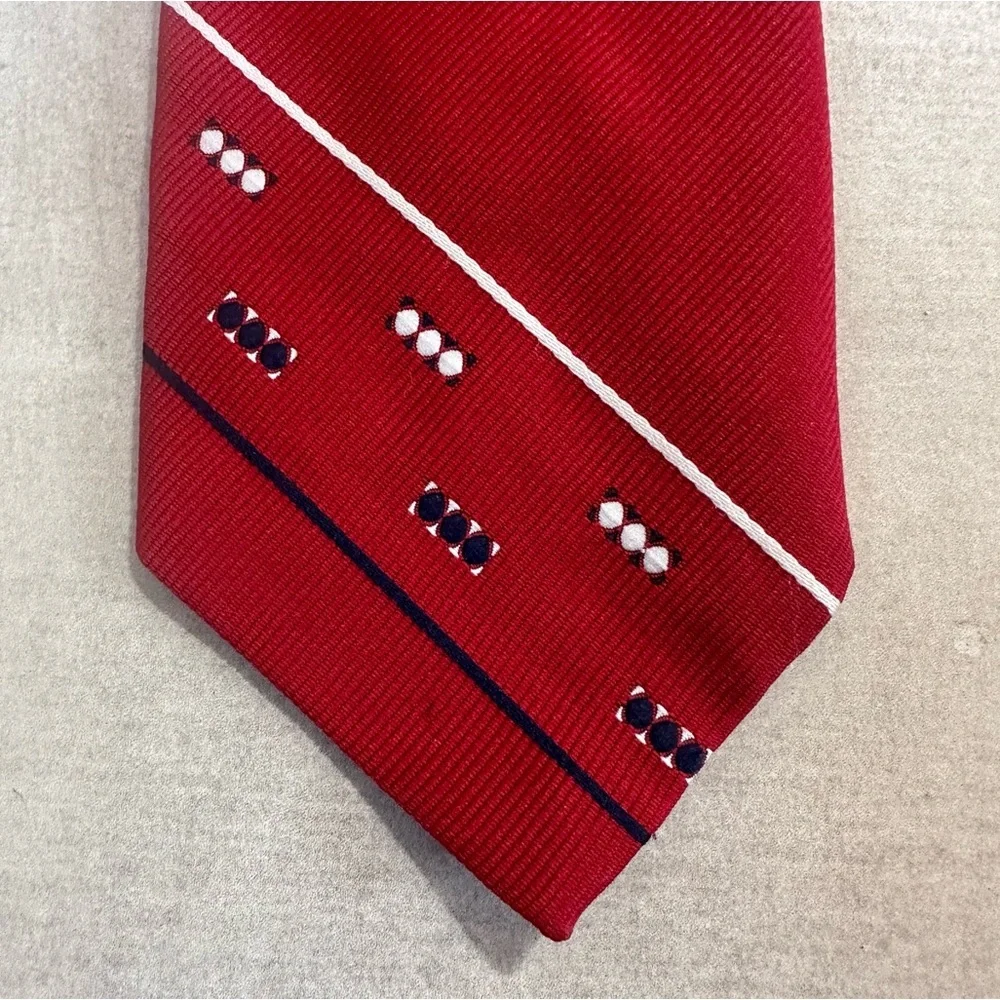 DIOR Vintage Polyester Red & Black Tie